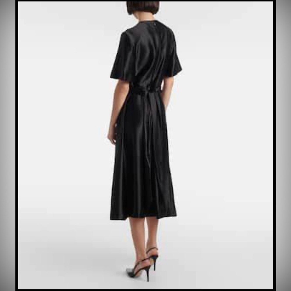 Altuzarra “Honey Dress” Black Silk Midi Dress with Gold Accent. Size 4.  NWT - Picture 3 of 10